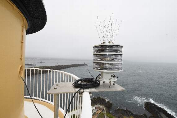 The temporary light at Douglas Head lighthouse