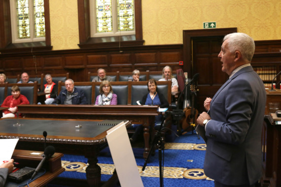 Charles Guard concert in the Tynwald Chamber as part of the Year of Architecture.Charles Guard gives talk about the history of the Tynwald Chamber.