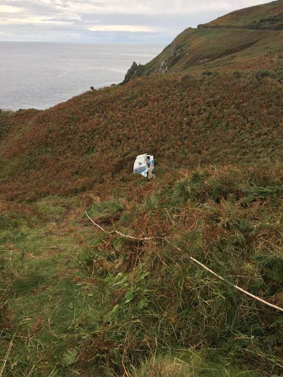 Douglas Coastguard's pictures of the rally car's recovery