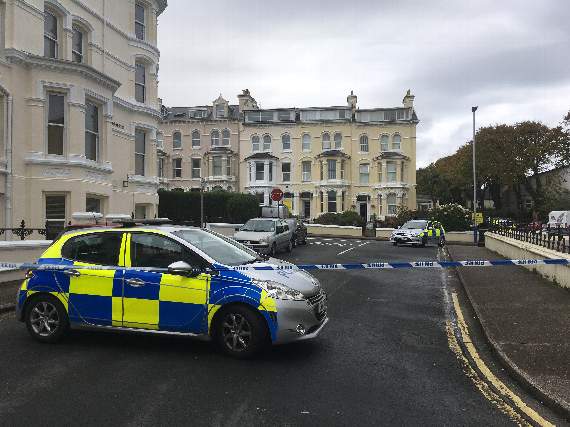 There was a heavy police presence at the scene, at the top of Broadway