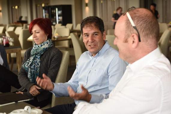 Gamcare boss Anna Hemmings, left, Dan Waugh and Lawrence Hanlin