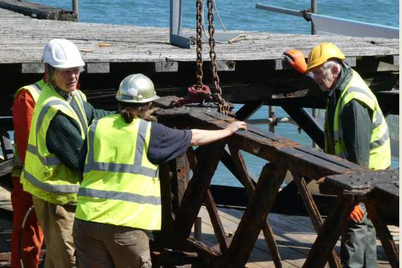 Volunteers during the big steel switchover