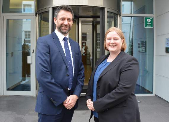 Tom Brook with managing partner Faye Moffett. He has qualified as a Manx advocate to add to his lawyer credentials in England, Wales and British Virgin Islands