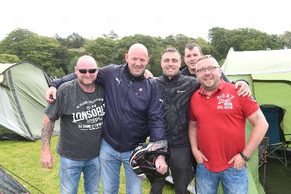 Meet the TT campers - Mark Winter (second from left) and David Smith (right, wearing red)