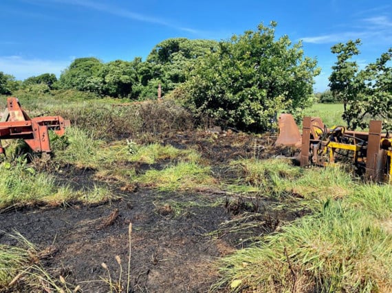 A gorse fire in Churchtown, Ramsey, was extinguished by Kirk Michael and Ramsey fire crews