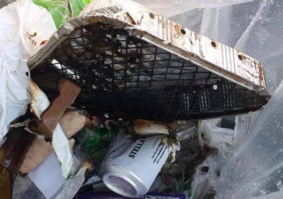 Fire crews attended a bin fire at Summerhill Glen, which was caused by this poorly discarded barbecue