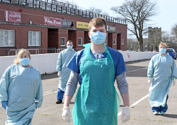 The student nurses and lecturers who man the coronavirus mobile testing unit at the Grandstand, affectionately known as the 'Swab Squad' -