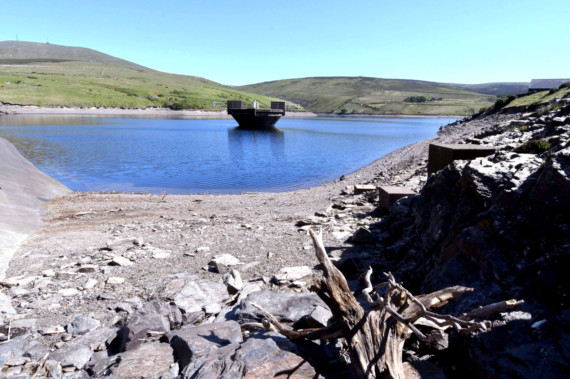 Low water levels at Sulby reservoir -