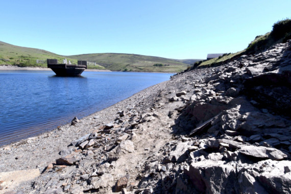 Low water levels at Sulby reservoir -