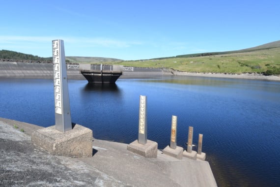 Water level gauges at Sulby reservoir -