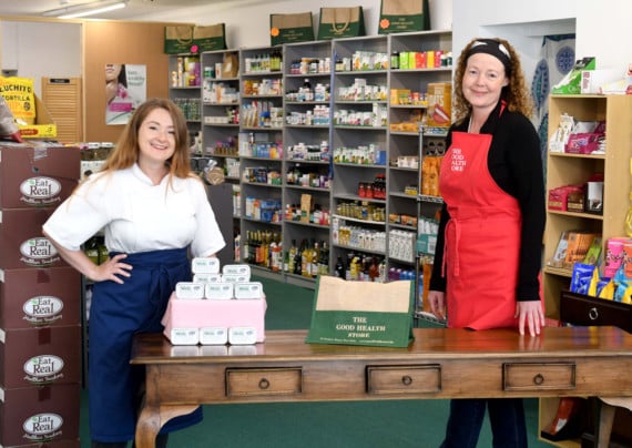 Pippa Lovell and Kirsten Bennett at the Good Health Store in Port Erin