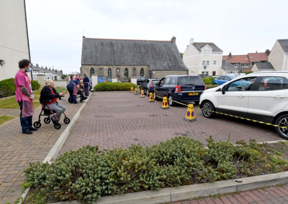 Sailsbury Street nursing home in Douglas hosts 'drive-in' visiting, giving the residents a chance to see their families -