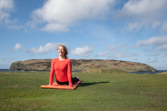 Pilates instructor Michelle James pictured doing the 'cobra' position at The Sound