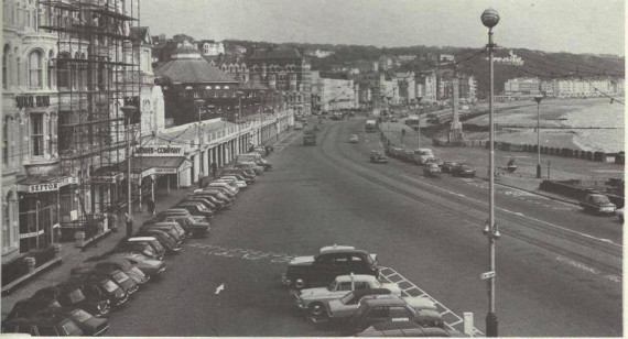 Outside the Sefton Hotel on Harris Promenade in the 70s