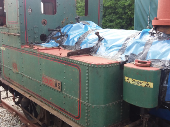 Loco no.9 Douglas awaiting asbestos removal
