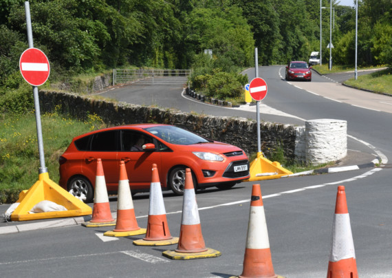 A new road layout on the approach to Douglas - pictured is the roundabout at Governor's Bridge