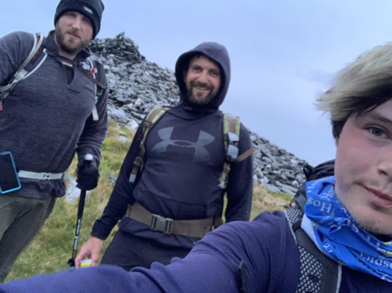 Aaron Grist, Kevin Whittaker and Andrew Bridson on their fundraising mission on the Raad Ny Foillan coastal pathway