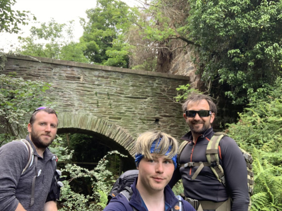 Aaron Grist, Kevin Whittaker and Andrew Bridson on their fundraising mission on the Raad Ny Foillan coastal pathway