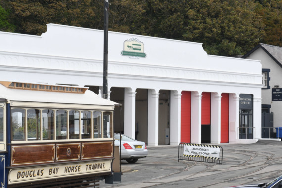 The newly-rebuilt Horse Tram Depot at Strathallan -