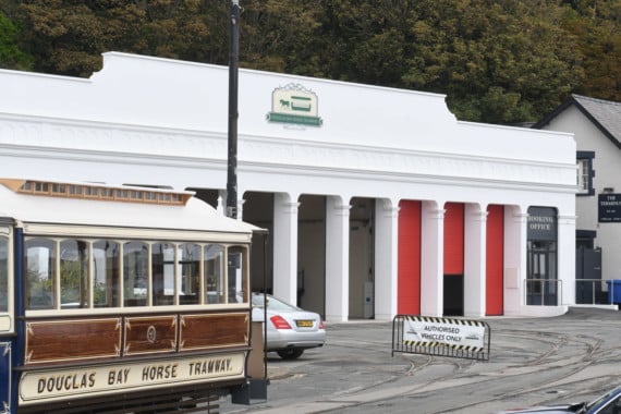 The newly-rebuilt Horse Tram Depot at Strathallan -