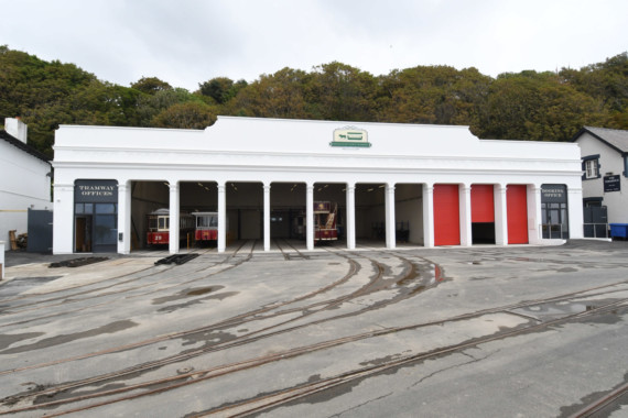 The newly-rebuilt Horse Tram Depot at Strathallan -