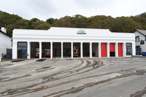 The newly-rebuilt Horse Tram Depot at Strathallan -