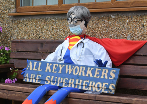 The Laa Columb Killey 'Lockdown Scarecrow Competition' in Arbory parish, on the theme of key workers - spotted on the corner of Main Road, Colby and the Ballastruan estate