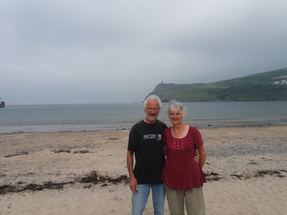 Beth and Steve Martin from Smeale in the north of the island enjoying their staycation in Port Erin