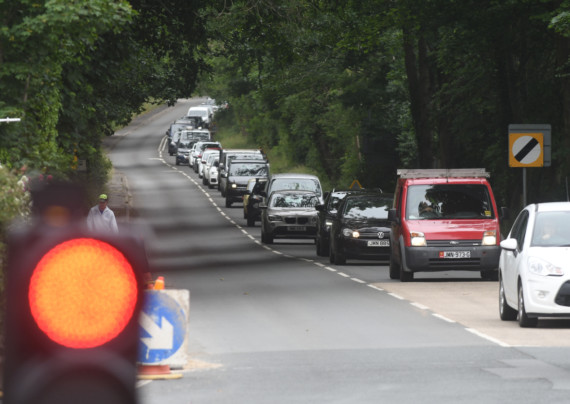 Tailbacks at Ballacraine temporary traffic lights