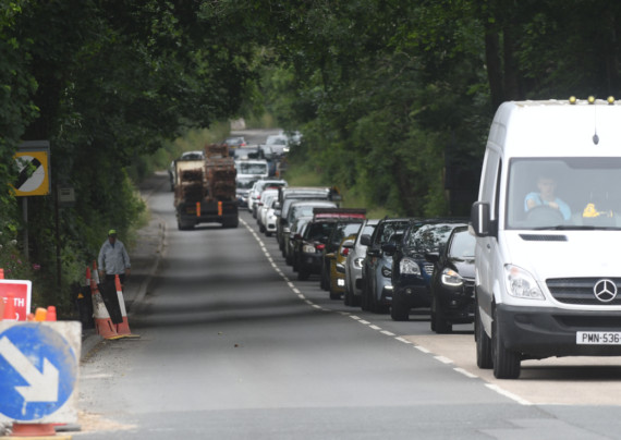 Tailbacks at Ballacraine temporary traffic lights