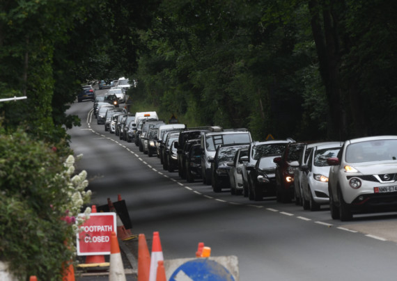 Tailbacks at Ballacraine temporary traffic lights