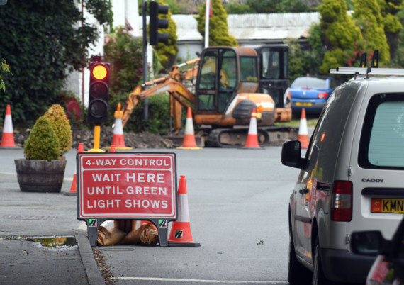 Tailbacks at Ballacraine temporary traffic lights