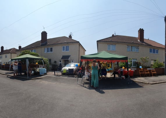 Doreen Clarke's 100th birthday street party complete with Manx bunting