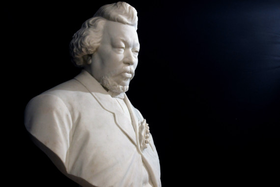 The marble bust of James Brown (1815â??1881), founder of the Isle of Man Times and campaigner for Government reform, created by Joseph William Swynnerton in 1882