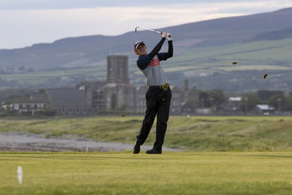 Andrew Challenor triumphed 5 and 3 against former champion Kevin Moore (Photo: Jim Gibson/www.ellanvanninimages.im)