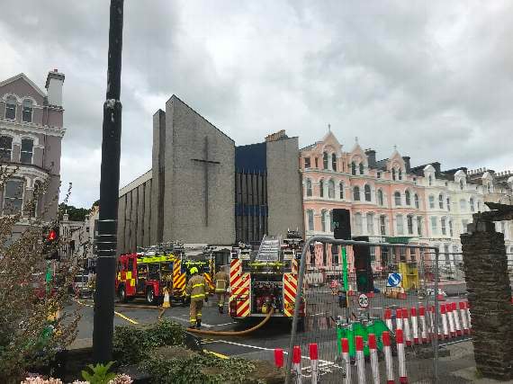 Fire crews responded to a fire at Ellan Vannin Hotel