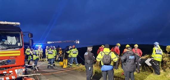 A HM Coastguard helicopter from Wales also responded to the RTC