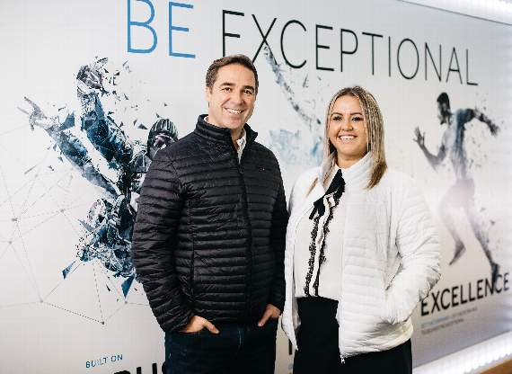 Chief executive Dan Craddock with Nicola Patterson, director of people experience