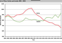 Births drop by more than a third in decade