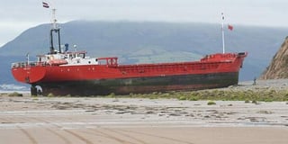 Cargo ship beached off Point of Ayre