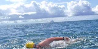 Carole Laporte braves giant jellyfish in round-Arran challenge