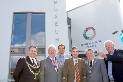 Opening day: Pictured on Saturday are (left to right) Cllr David Cox, mayor of Teignmouth; Cllr Peter Williams, chairman of Shadon Parish Council; Tony Richardson, Heritage Lottery Fund; Lord Clifford of Chudleigh; Cllr Dennis Smith, chairman of Teignbridge Council; and Colin Trigg, chairman of the Teign Heritage Centre. Picture Alan Craig.
