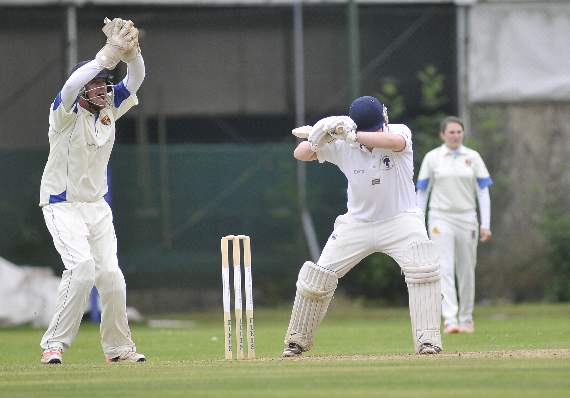 HOWZAT! South Devon wicketkeeper Divan Marias appeals for lbw.