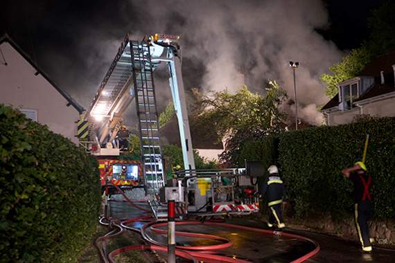 FIREFIGHTERS continued to tackle the blaze throughout the night.