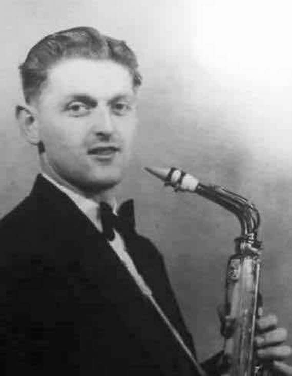 ERIC Searle pictured in his youth at the Royal Hotel playing the saxophone.