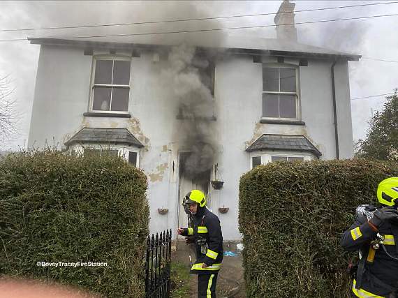 The scene that greeted first fire crews on arrival ©BoveyTraceyFireStation