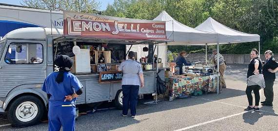 Staff at Newton Abbot Hospital are delighted with the Lemon Jelli street food stall