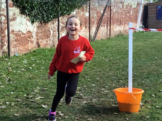 Ava and children from Shaldon Primary School raising money for the Great Ormond Street Hospital.
