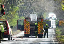 Heath fire forces road closure