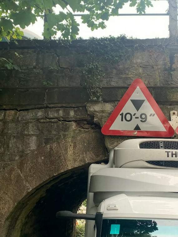 The Tesco driver thought he could fit underneath